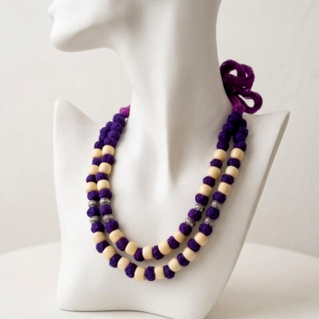 Handmade Jewelry Purple Bead Layered Necklace